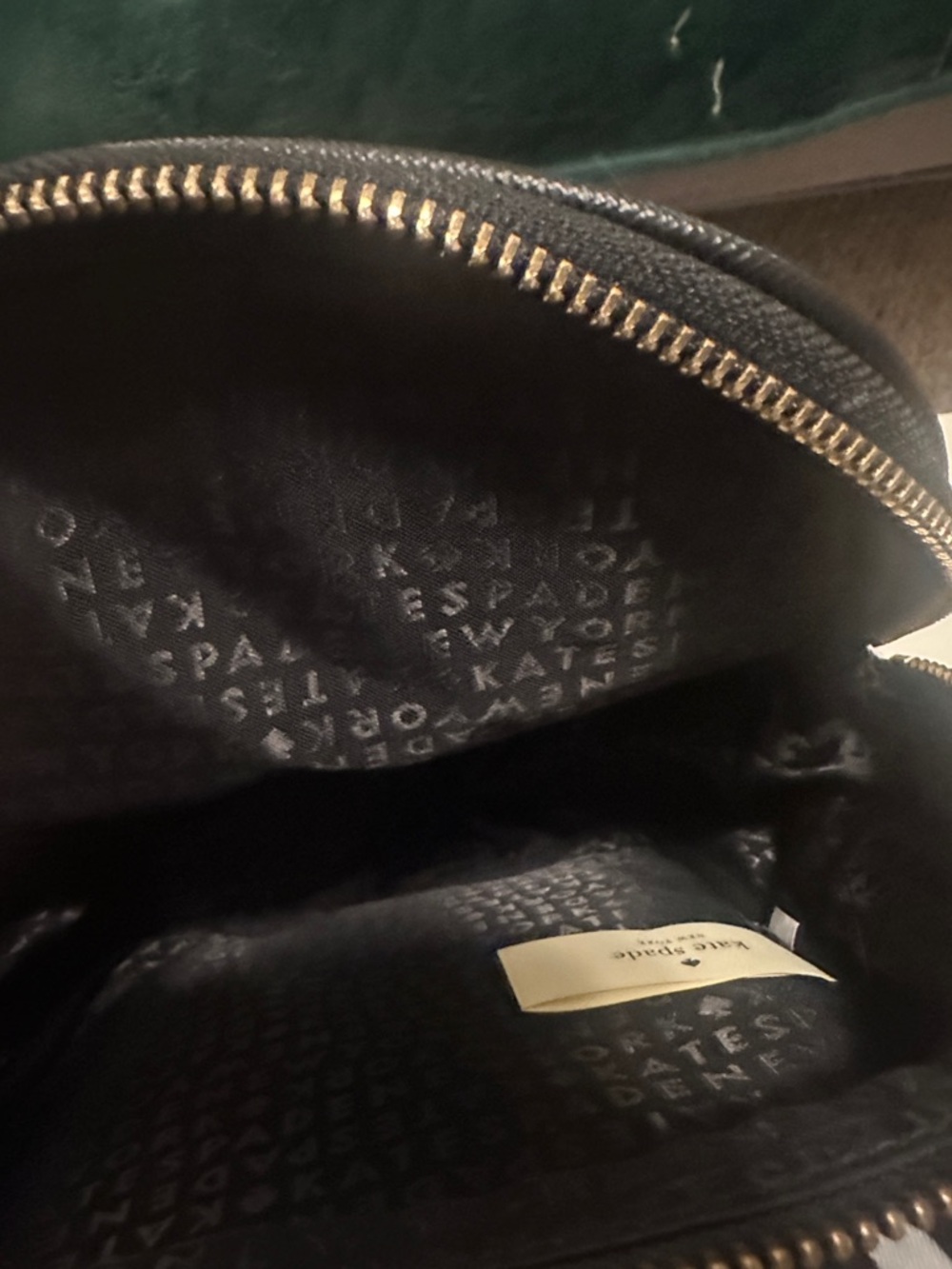 kate spade Black and White Striped Mini Backpack with Gold Plate - Picture 3 of 3